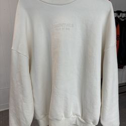 White Essential Hoodie Size Small But Can Fit Bigger 