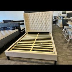Cal King Beige Bed Frame Mattress Not Included
