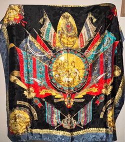 Large Rare Scarf knights-chariot design vintage 33x 33 size