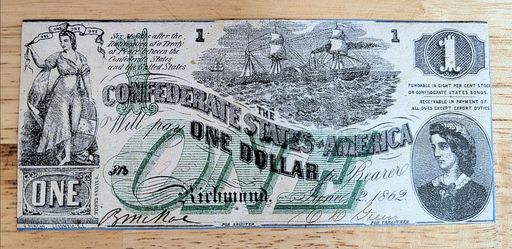 1861 CSA Currency, Museum Reproduction