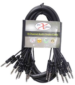 ProX XC-8TRS10 8-Channel TRS-M to TRS-M Balanced Snake Cable - 10 FT
