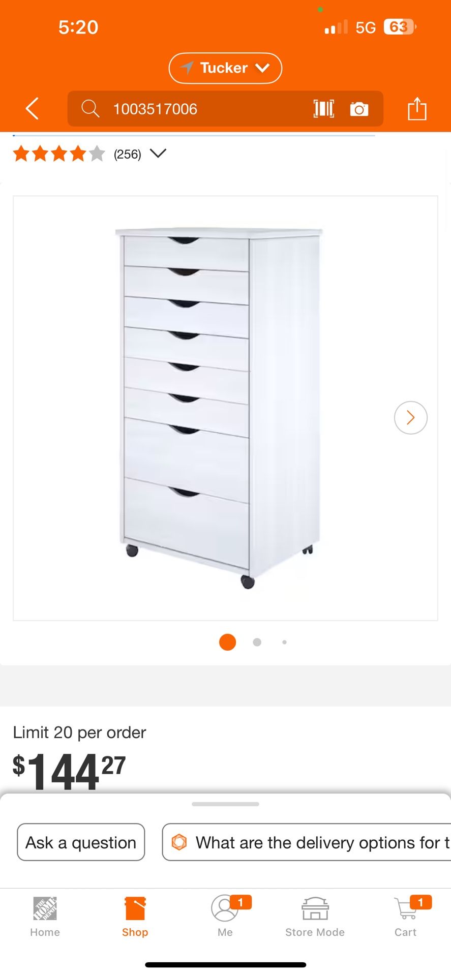 White 6+2 Drawer Wide Roll Cart 212