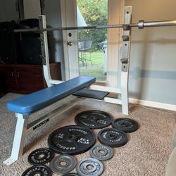 Maxicam Bench Press with Bar and Plates