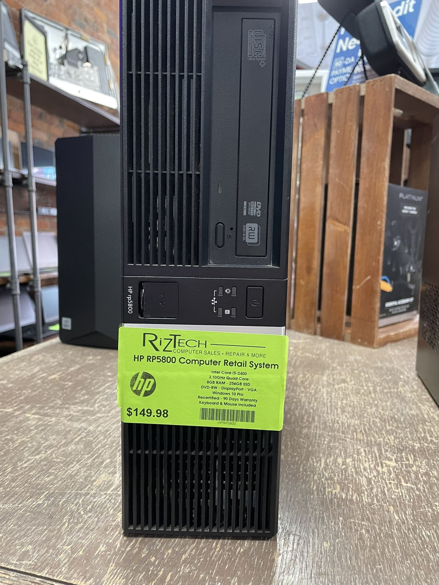 HP RP5800 Desktop can be used as a retail system i5 Quad Core 8GB RAM 256GB SSD W10Pro POS System