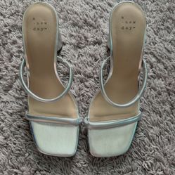A New Day Silver Slide Heels