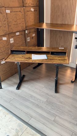 47 inches brand new standing desks brown with monitor standing