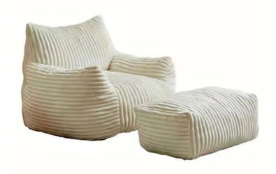 New in box Corduroy Lounge Chair with Ottoman Streamdale Furniture Streamdale Ergonomic