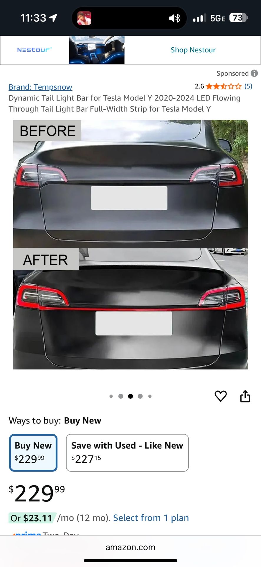 Model Y Tail Light Bar