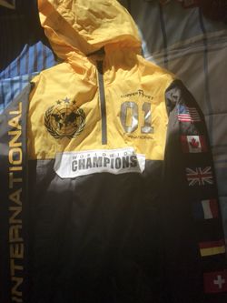 Yellow and black windbreaker