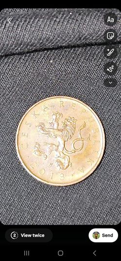 Czech Republic 10 Kč coin 2013 with lion design #czech #currency
