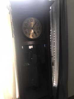 Vintage Wood Grandfather Clock-