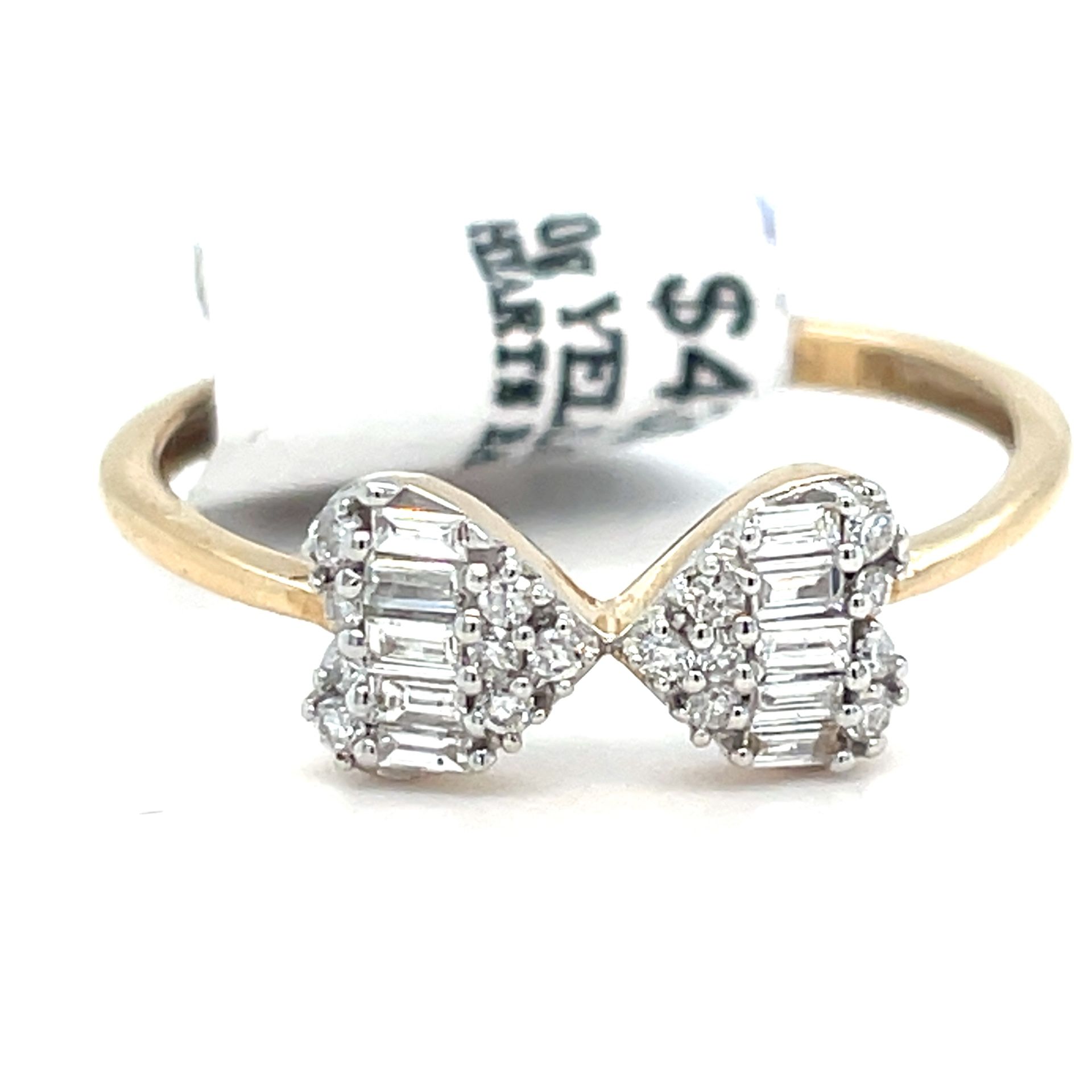 10Kt Yellow Gold Diamond Hearts Ring 1.30g Size 7 .2CTW 202021/11