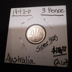 '1942-D- Australia- 3 Pence- 92.5% Silver! MS66!! SALE!!