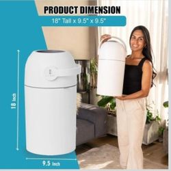 L.A. BABY Odor free Diaper Pail - Patented 100% Odor-Free System with Child-Safe Lock - Award-Winning Design - No Refills Required - Works with Regula