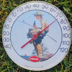 Vintage Norman Rockwell Coca Cola Thermometer 