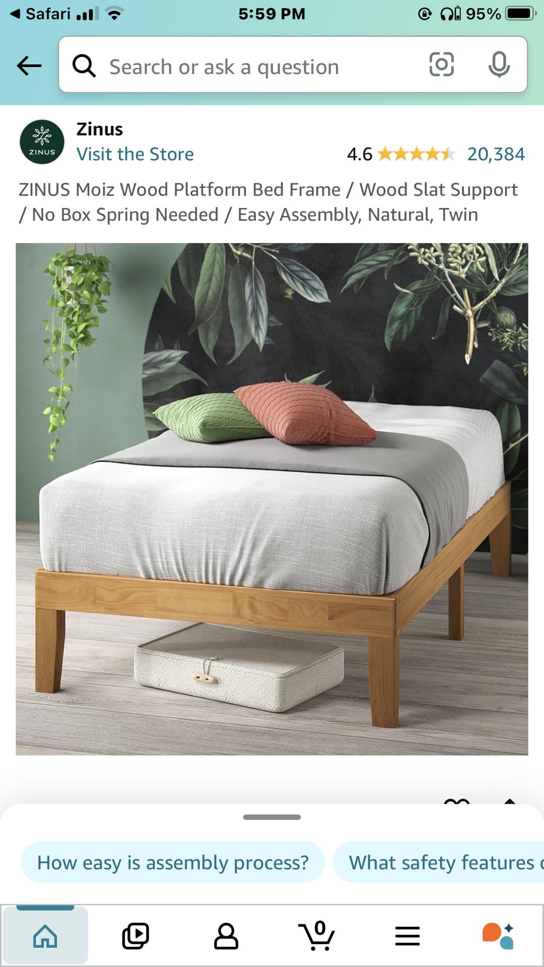 **Reduced.!!**Zinus Twin Size Wooden Platform Bed Frame NEW