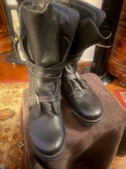 Steve Madden Bounty Bounti Motto Black Leather Engineer Boot 10