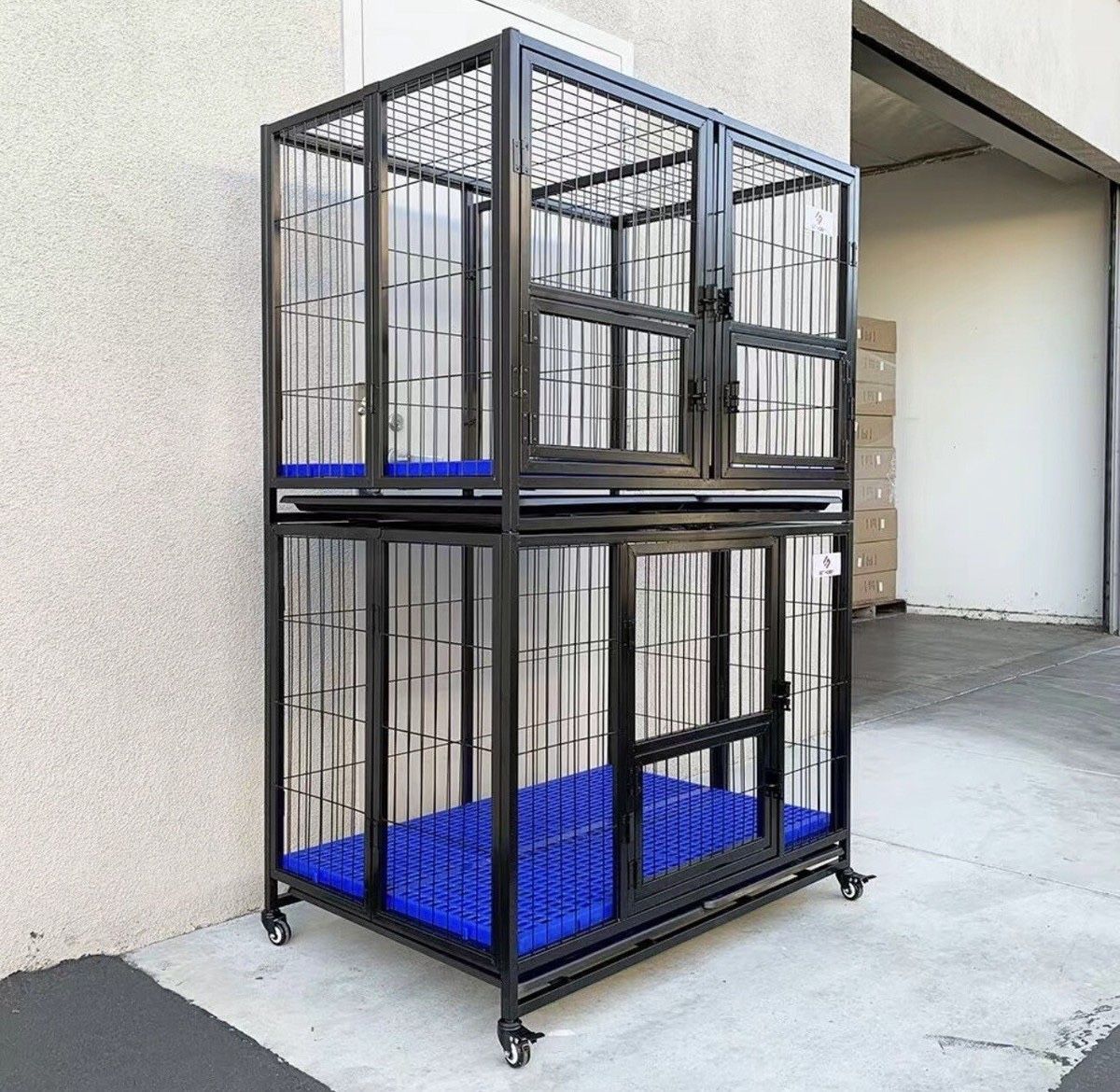 Dog Crate, Heavy Duty Stackable Dog Cage XL Dog Kennel