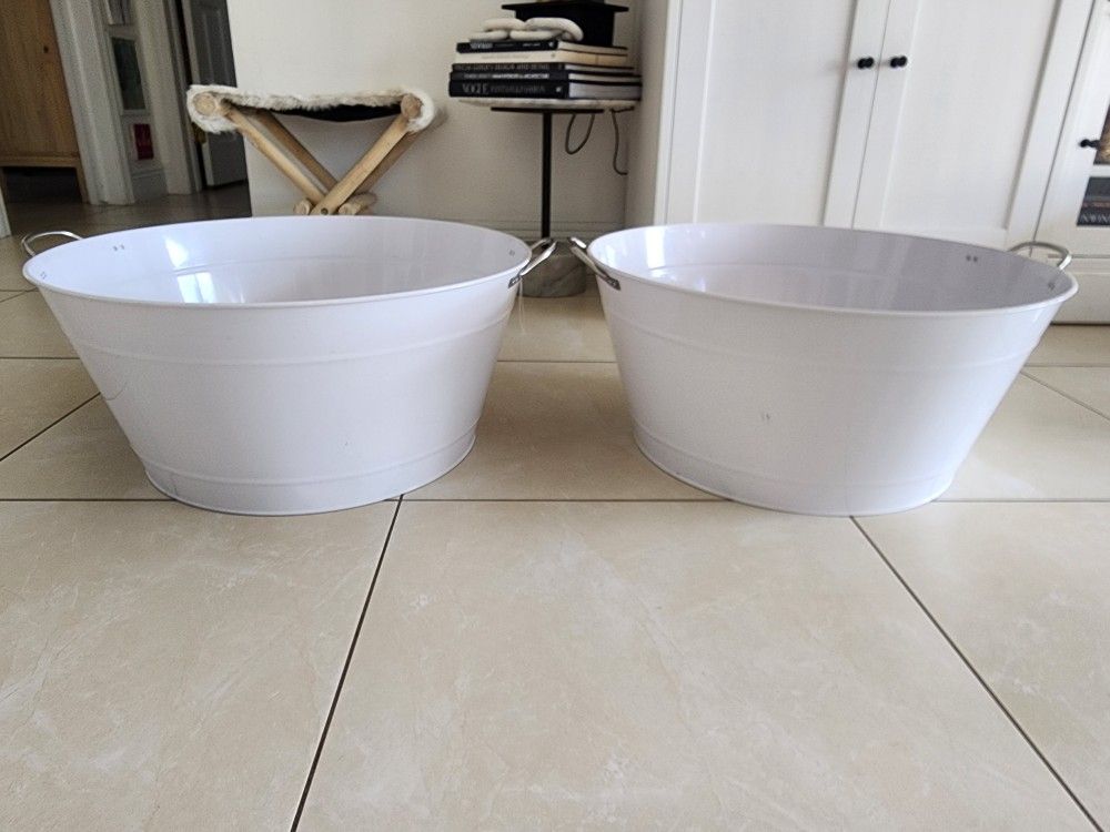 Large White Party Buckets