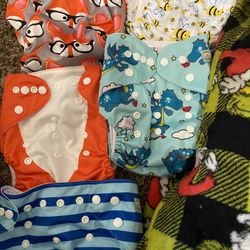 5 Washable Diapers With 2 Inserts