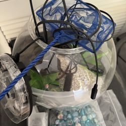 Large Plastic Aquarium Bowl With All Accessories And Filters.. Price Firm