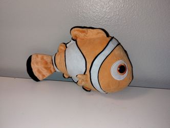Disney Pixar Nemo Talking Plush Finding Dory 2016 Bandai 12" Orange Cartoon Fish
