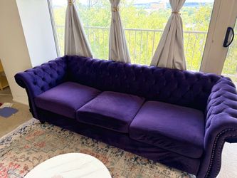 Purple Velvet Chesterfield Sofa