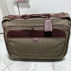 Hartman Tweed Garment Bag w/ Leather Trim