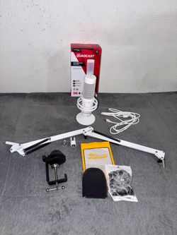 HyperX QuadCast S White RGB Mic + Neewer Arm + Windscreens Bundle