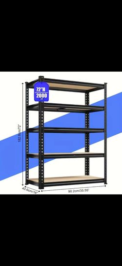 72" Tall 5-Tier Metal Garage Shelving Unit