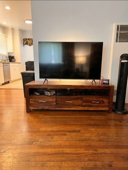 Solid Wood TV Stand with Drawers