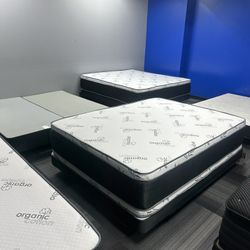 Huge sale for Mattress And Box Twin size mattress and box 150.$ full 190$ Queen 200$ king 290$. Mattress And Box and frame and headboard. King 580$ Qu