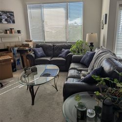 Moca Leather Couch & Love Seat