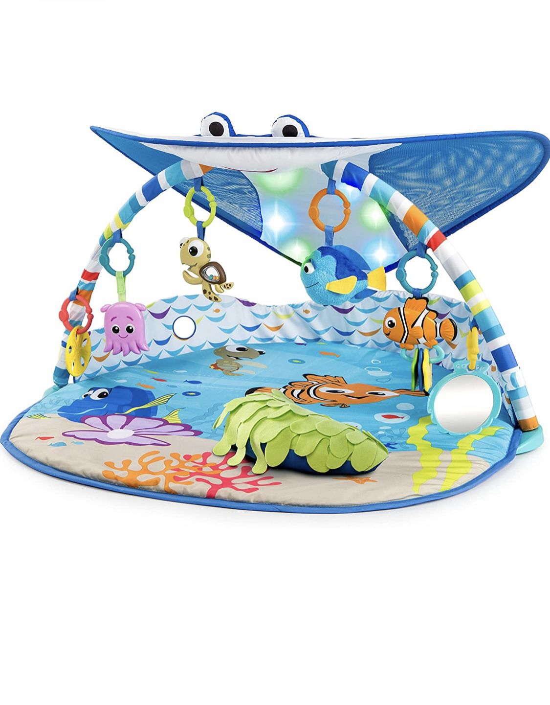 Bright Starts Disney Baby Finding Nemo Mr. Ray Ocean Lights & Music Gym, Ages Newborn