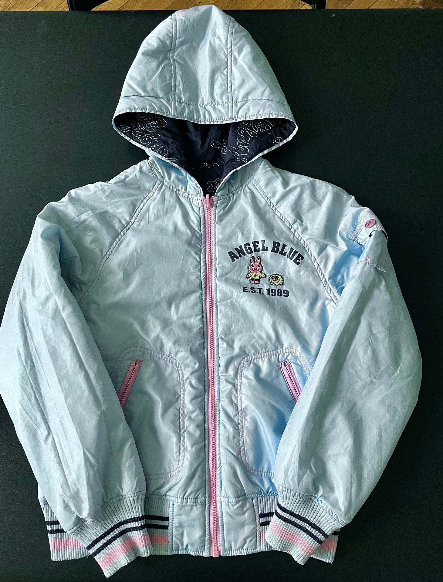 Vintage Angel Blue Reversible Puffer Jacket