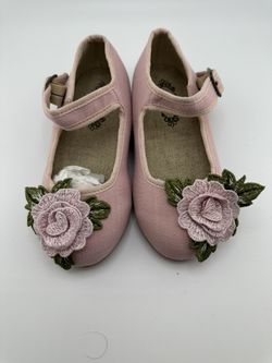 JoyFolie Girls Pink Flower Shoes