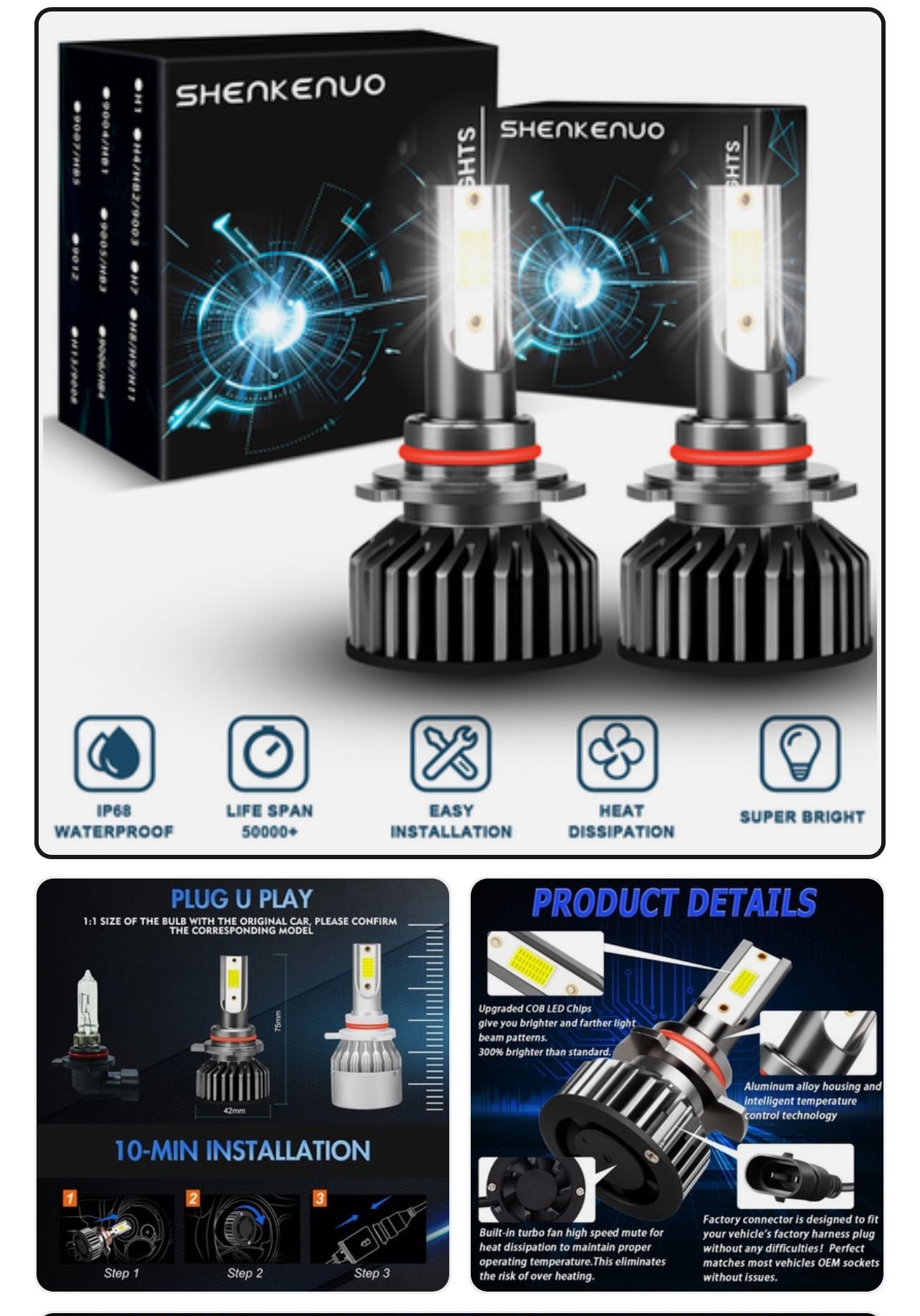 For Chevy Impala LT Sedan 4-Door 3.6L 2014-2020 LED Headlight High Low Bulbs Kit