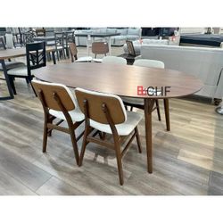 Mid Century Modern 5 Piece Dining Table Set  