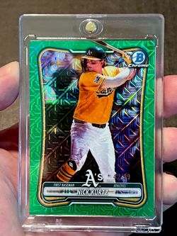 š„āŖļøš¢Topps 2026 Bowman Chrome Nick Kurtz Green Mojo Serial Numbered /99 #18 Oakland Athletics