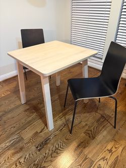 Table and two chairs