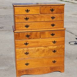 Mid 20th Century Vintage Spainhour Chippendale Style Solid Wood Chest of Drawers 3ft w 21" d 50" h