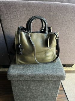 Coach Rogue Leather Tote Bag Olive Green