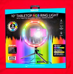NEW 10" Tabletop RPB Ring Light With Ballhead Tripod & Phone Holder