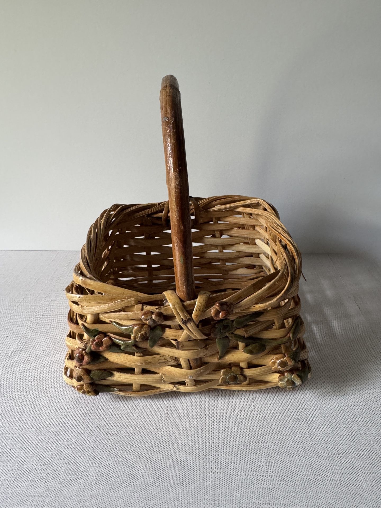 Vintage Basket With Flowers