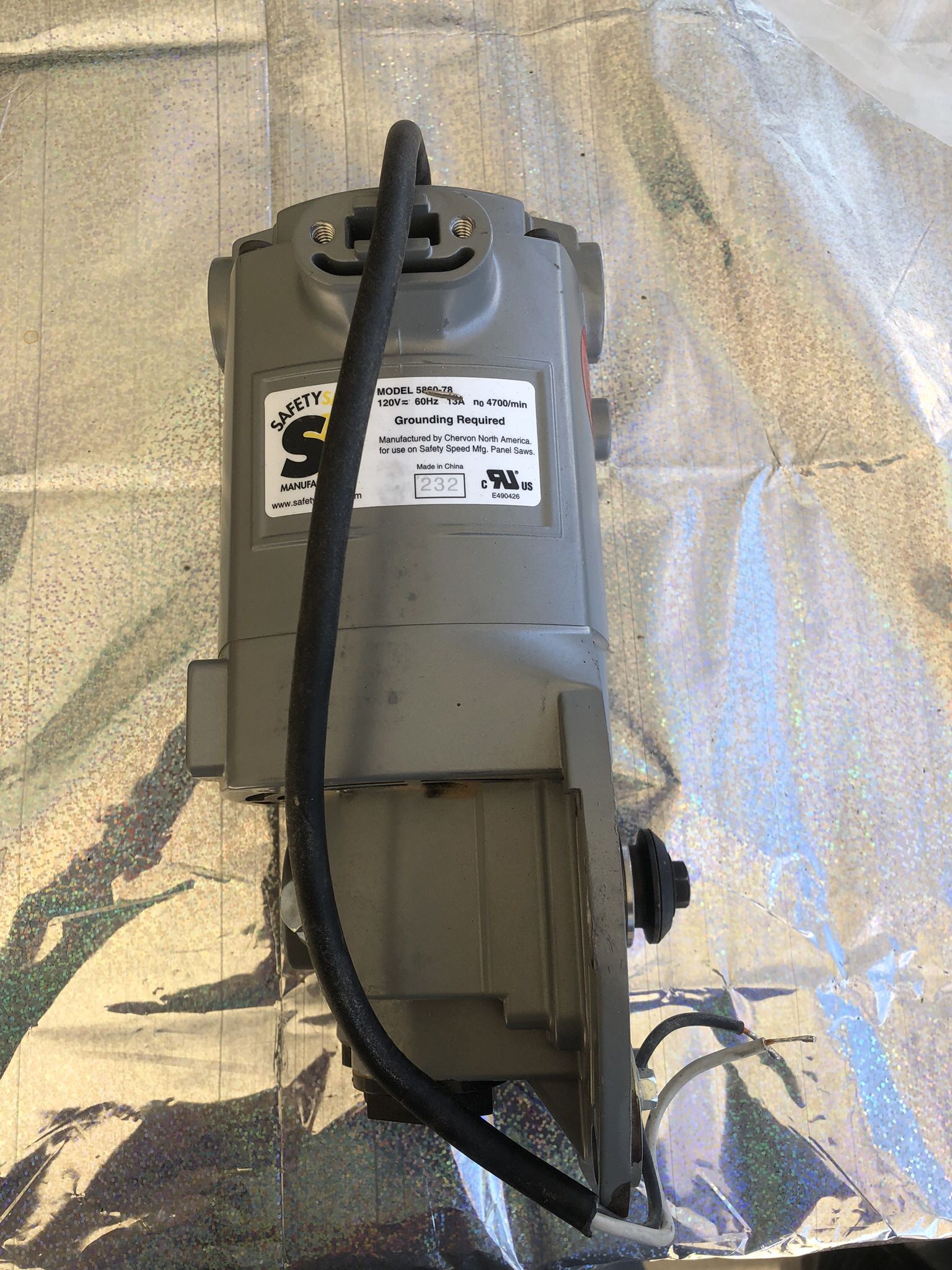 Safety Speed Manufacturing panel saw Motor