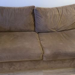 FREE - Brown Loveseat Pullout Mattress Couch Sofa 