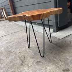 Live Edge Wood Side Table 