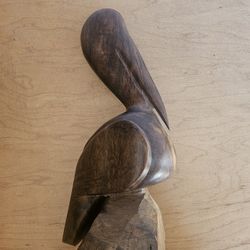 Solid Wood Pelican Statue 