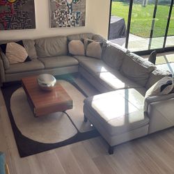 grey leather sectional for sale 