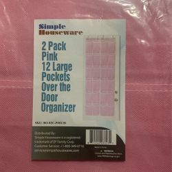 Pink Pocket Organizer Over The Door